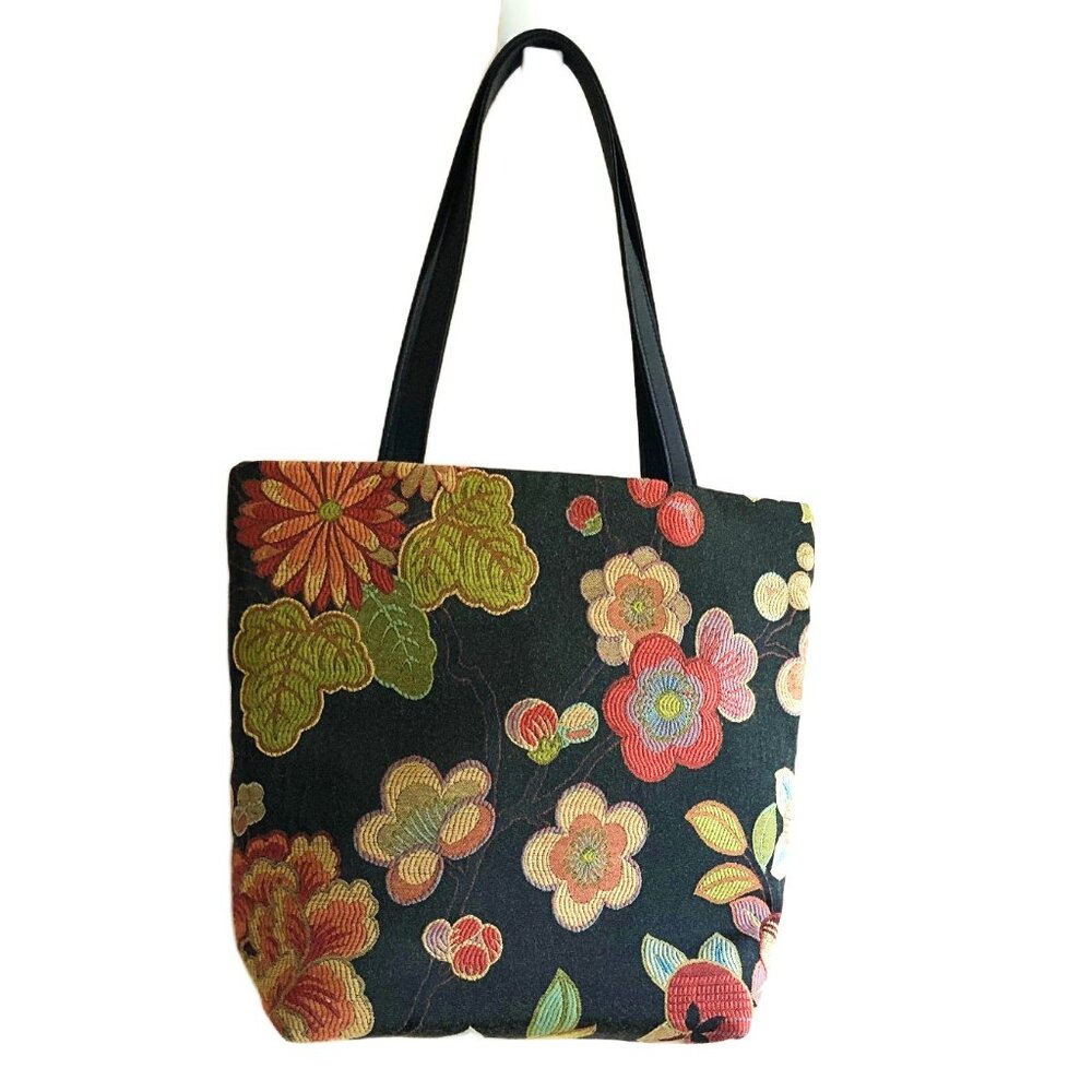 Danny K Beverly Hills floral tapestry shoulder tote Made in USA